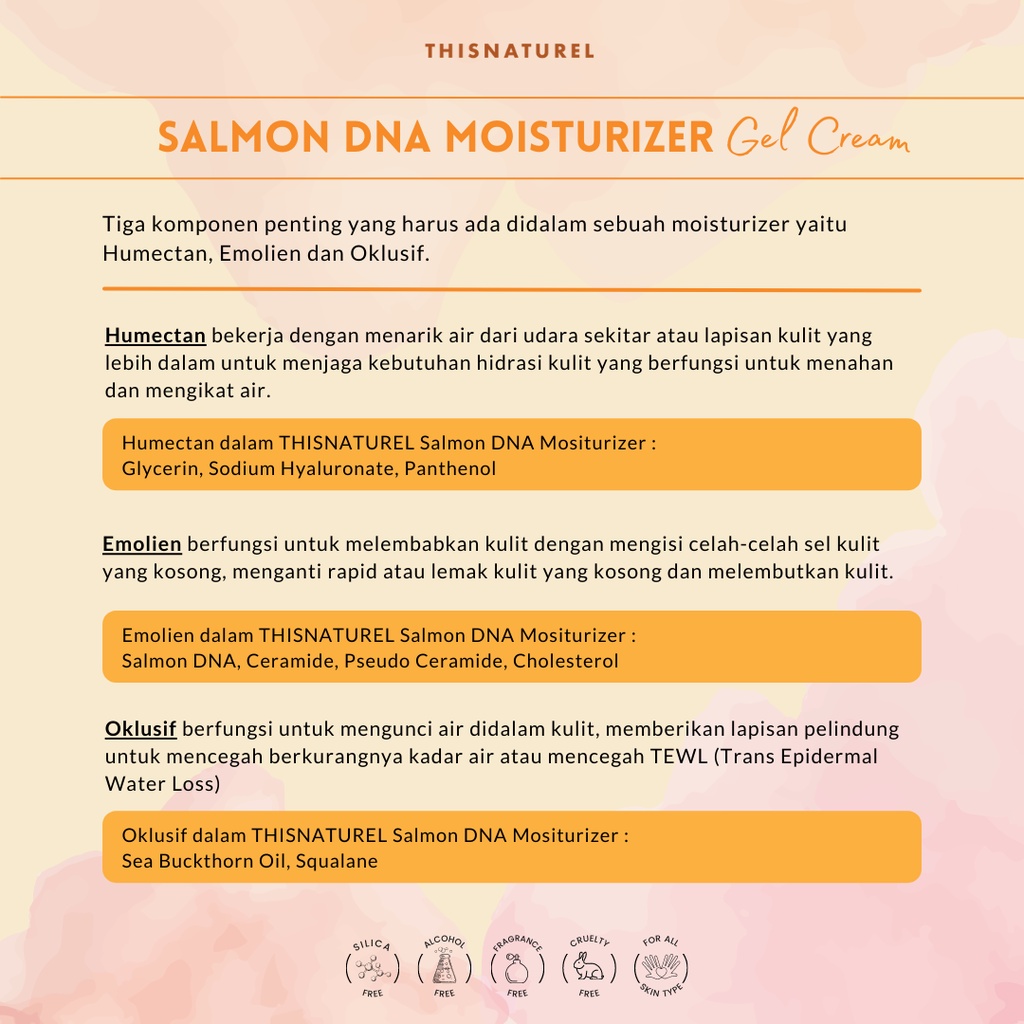 Salmon DNA Moisturizer Gel Cream 20gram - Skin Barrier Repair Calming Soothing Brightening