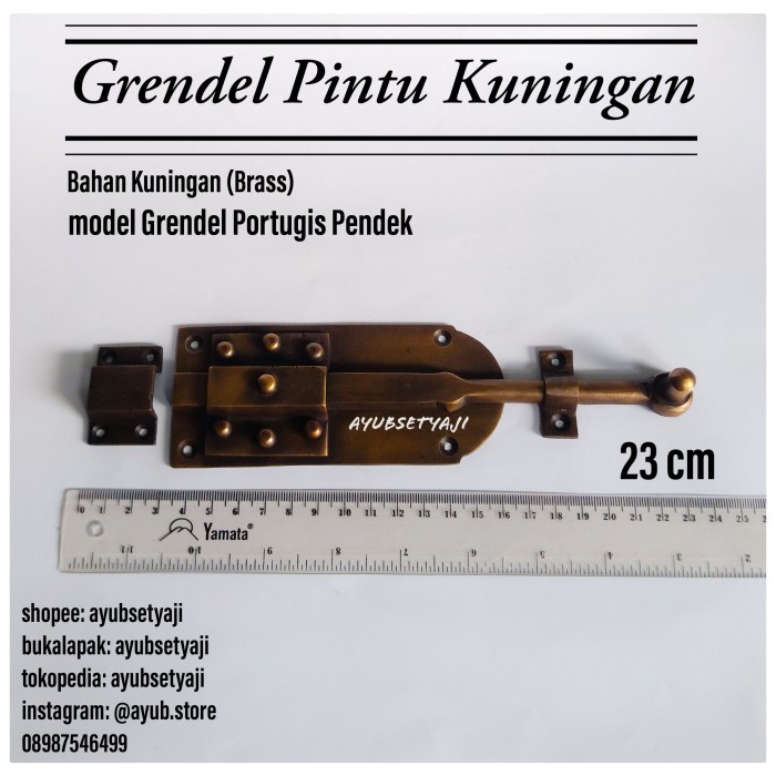 Grendel Pintu Kuningan Portugis Grendel Pintu Antik Klasik Unik Gebyok