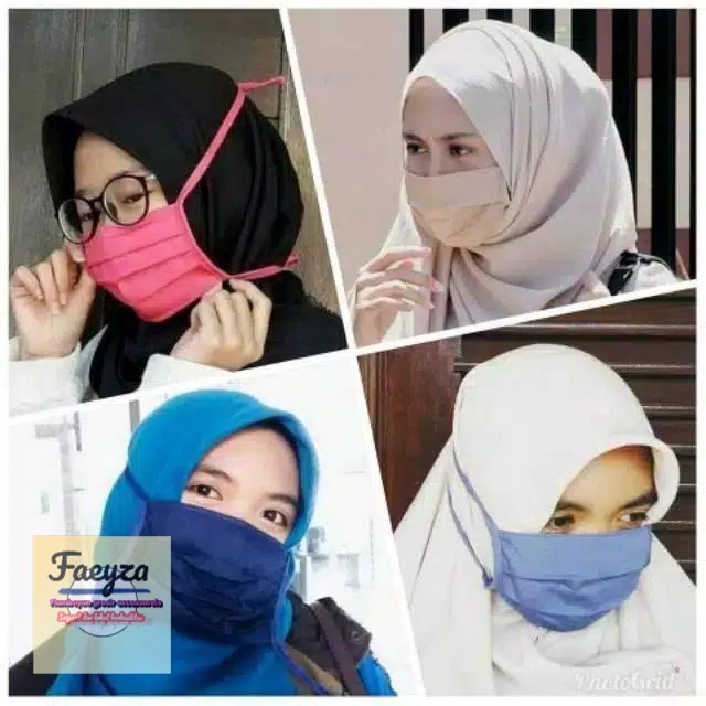 grosir  MASKER HIJAB BAHAN HALUS 6 PCS RANDOM