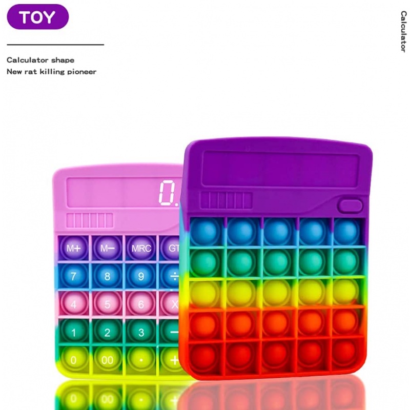 Silicone Push Bubble Pop It Calculator Early Educational Game Fidget Toy Autism Special Needs Stress Reliever Squeeze Sensory Tools