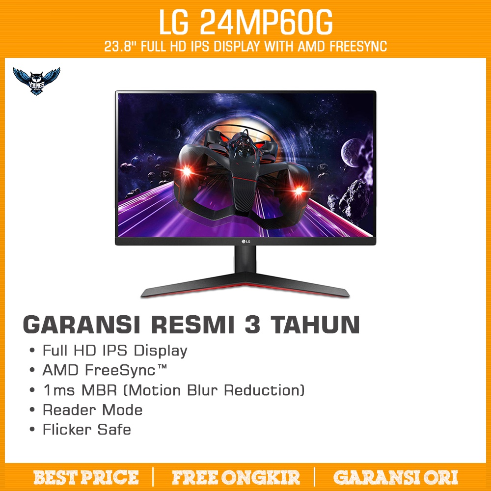 LED LG 24MP60G-B 24&quot; IPS Full HD AMD FreeSync Monitor 23.8'' 24MP60