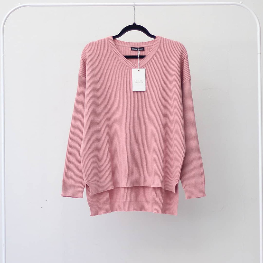 Boxy V neck Rajut / Sweater Rajut / Sweater / Sweater Rajut Polos / Atasan Wanita Rajut Favo