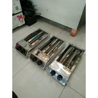 panggangan bakaran gas, sate, sosis, ikan, ayam 35 x 20 cm stainless