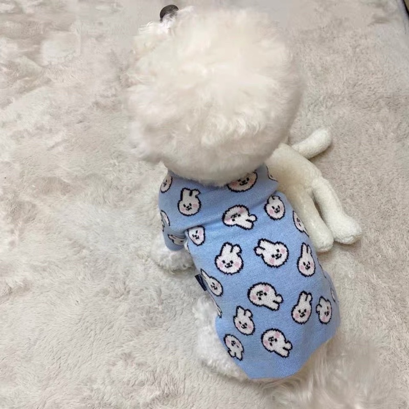 Blue Bunny Knit Baju Rajut Sweater Anjing Kucing Lucu