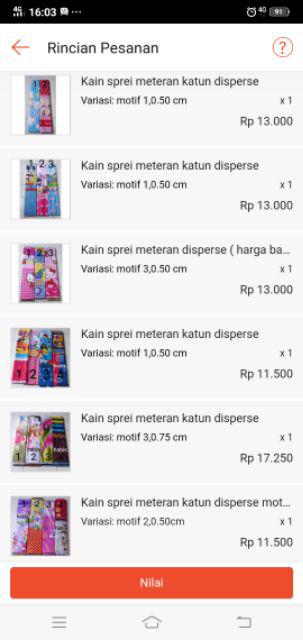 Kain Seprei Meteran Disperse