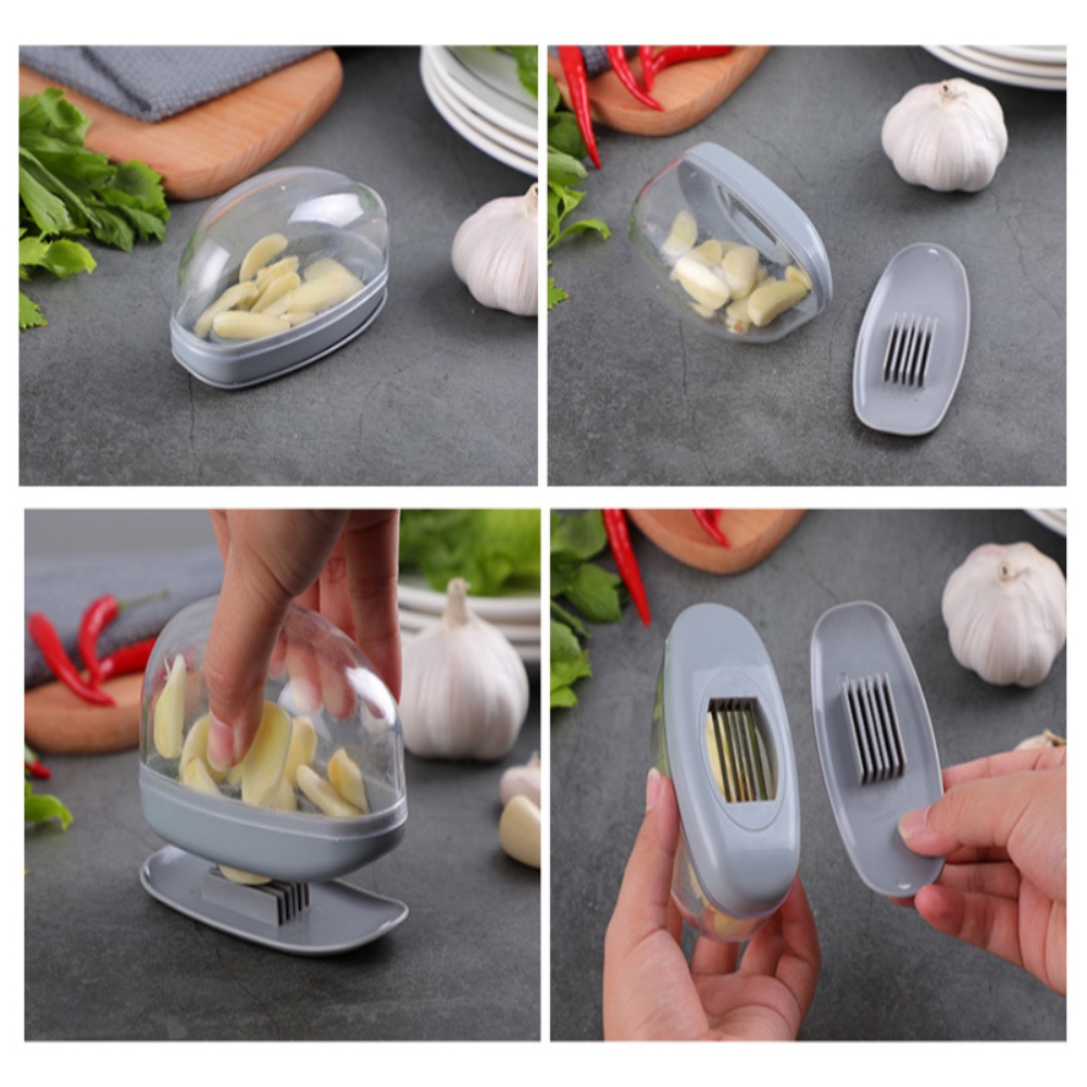 Manual pressing type garlic cutter garlic masher multifunctional garlic slicer garlic container OW