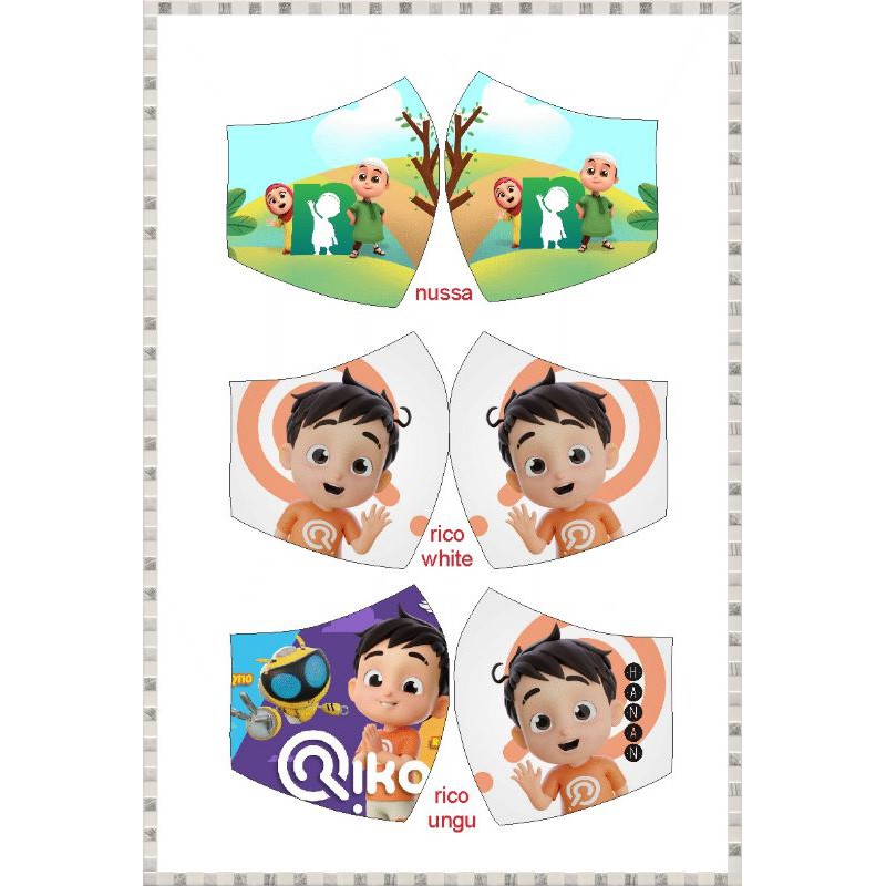 Masker kain anak duckbill 3ply