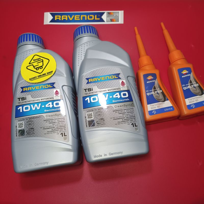 Paket Oli Mesin Ravenol Vespa Matic 3V IGET (Oli Mesin & Oli Gardan)