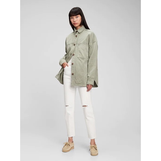 Gap Oversize Shirt Jacket With Washwell | Jaket Denim Oversize Wanita