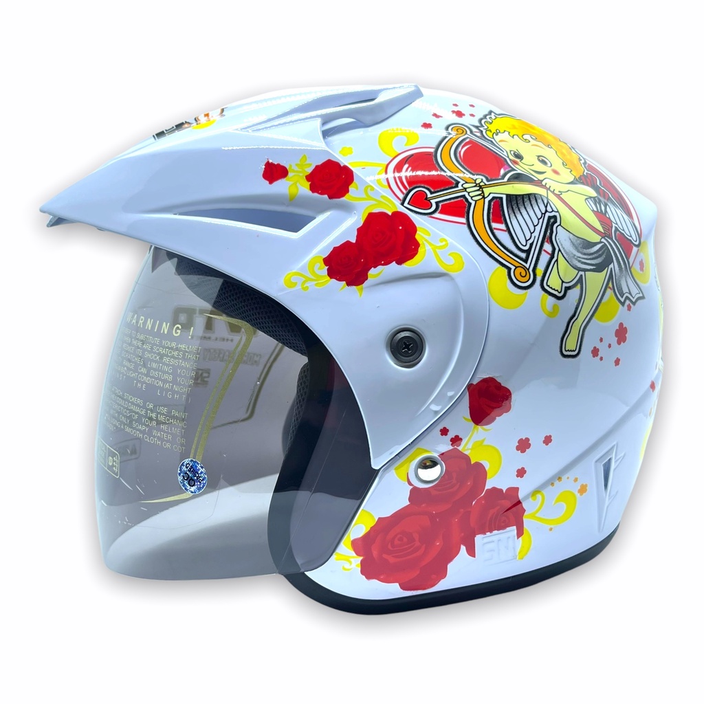 Helm WTO Z1R Pet - Little Cupid - Putih - Half Face ALL SIZE