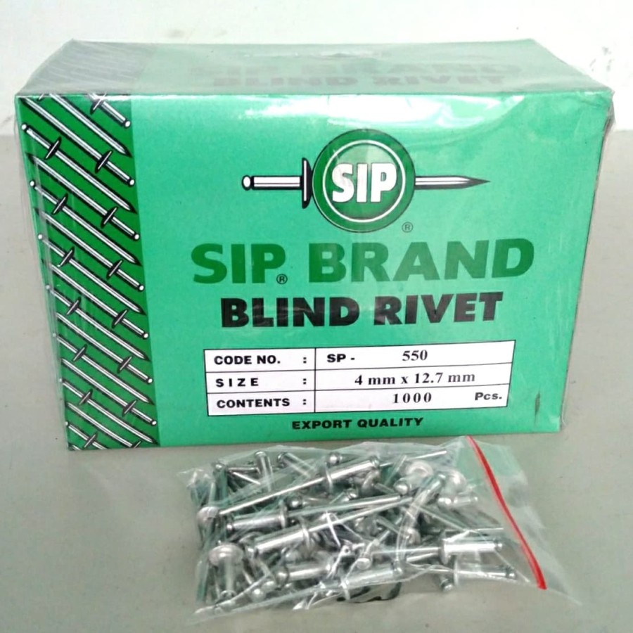 Paku Rivet SIP Brand SP 550 size 4mm x 12,7mm isi 100 pcs