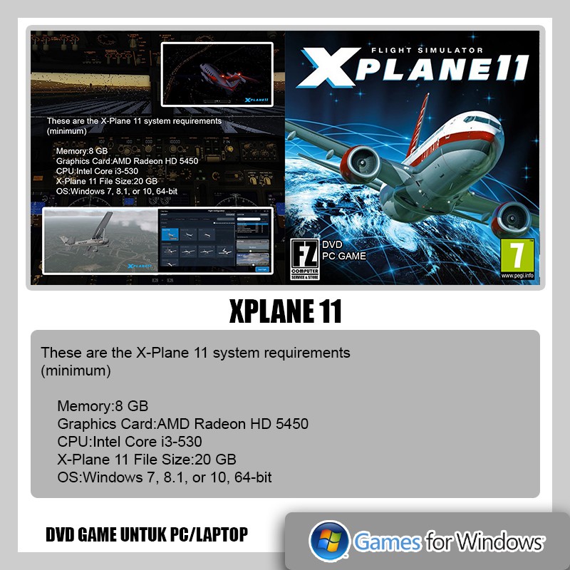 X Plane 11 Global Scenary Dlc Dvd Game Pc Laptop Shopee Indonesia