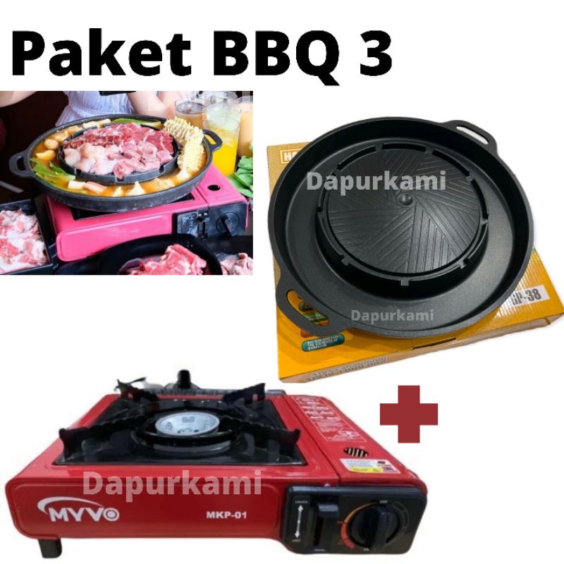 Paket BBQ Grill Plate • Panci Shabu 2in 1 Bulgogi / paket grill BBQ