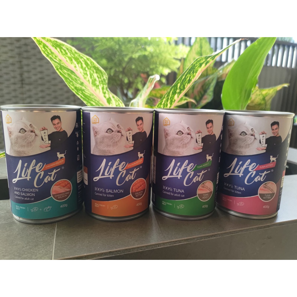 Lifecat Tuna Kaleng Kitten Adult Cat Wet Food 400gr 400g