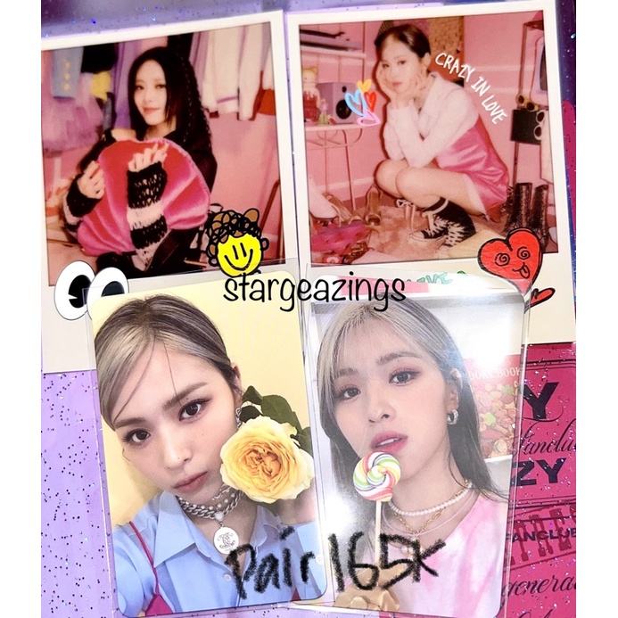 pc ryujin itzy crazy in love cil bunga lollipop permen pola ryujin yuna photocard