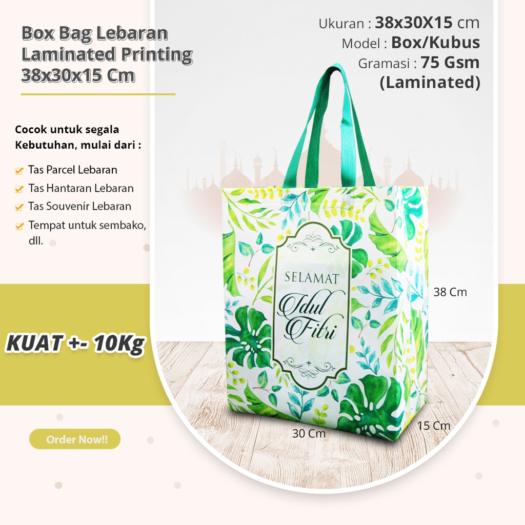 

TAS BINGKISAN LEBARAN LAMINASI PREMIUM GOODIE BAG LEBARAN 38X30X15