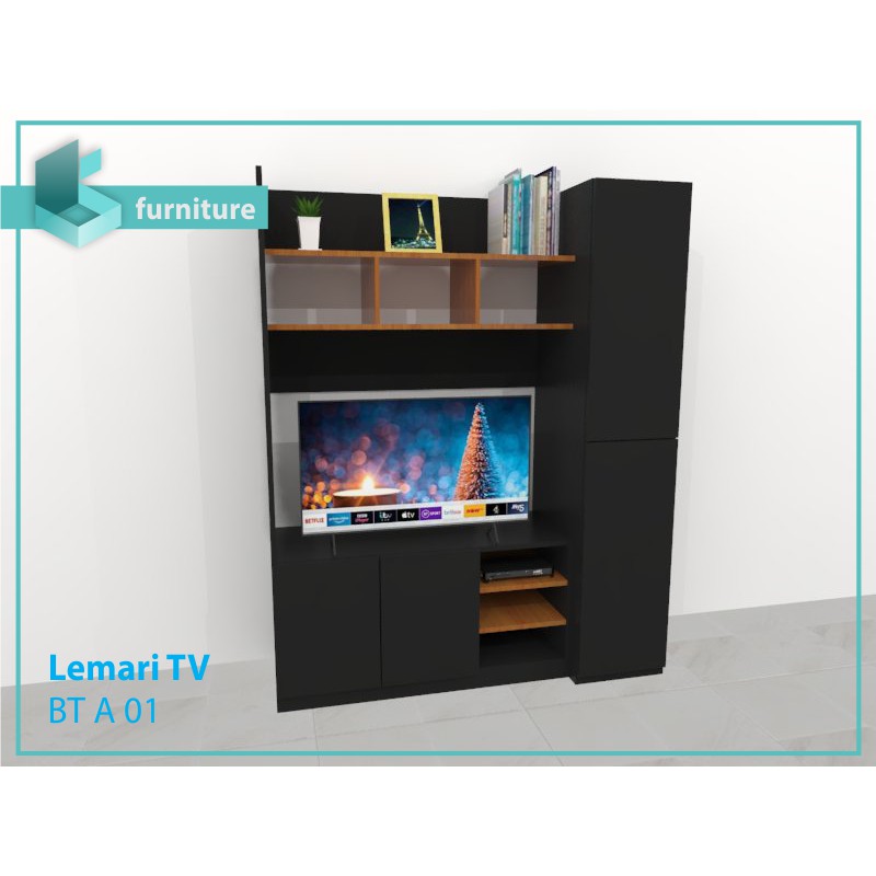 KB Furniture Lemari TV Plywood HPL Minimalis Industrial