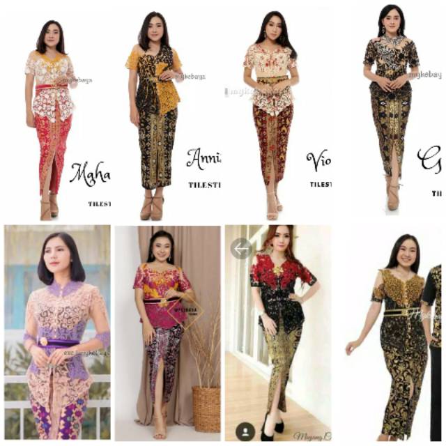 setelan kebaya wisuda tile stik bali kebaya modern lengan pendek