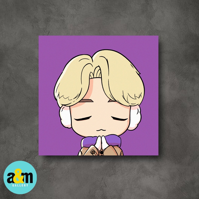 Poster Kayu TINYTAN BTS CUTE Ukuran 20 x 20 cm I Hiasan Dinding Dekorasi Kamar I Poster Kayu K-POP Dekorasi Kamar - A&amp;M