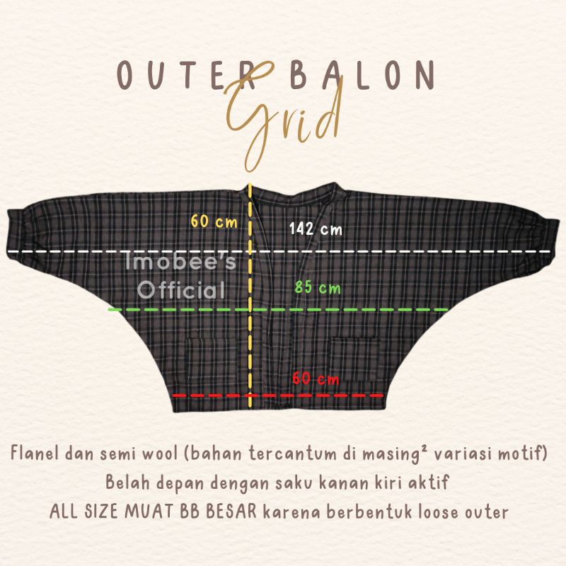 OUTER BALON GRID SQUARE // OUTER BALON FLANEL // OUTER BALON GRID SQUARE TARTAN