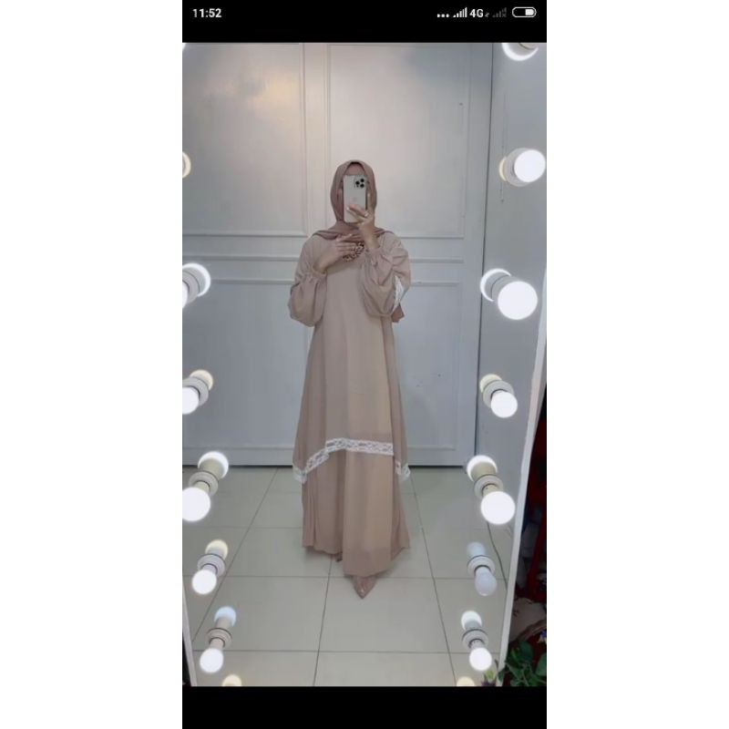gamis renda tangan balon