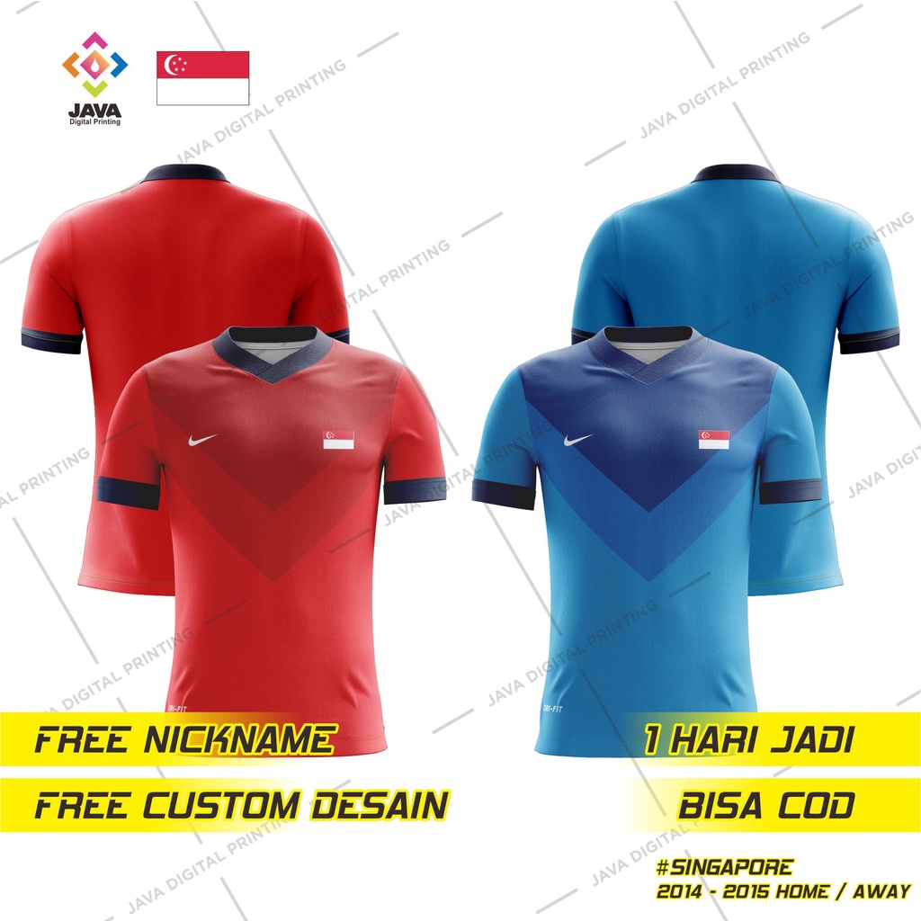 JERSEY BAJU KAOS SINGAPORE HOME AWAY 2014-2015 SINGAPURA  FREE NAMA DAN NOMOR BISA CUSTOM LOGO DAN D