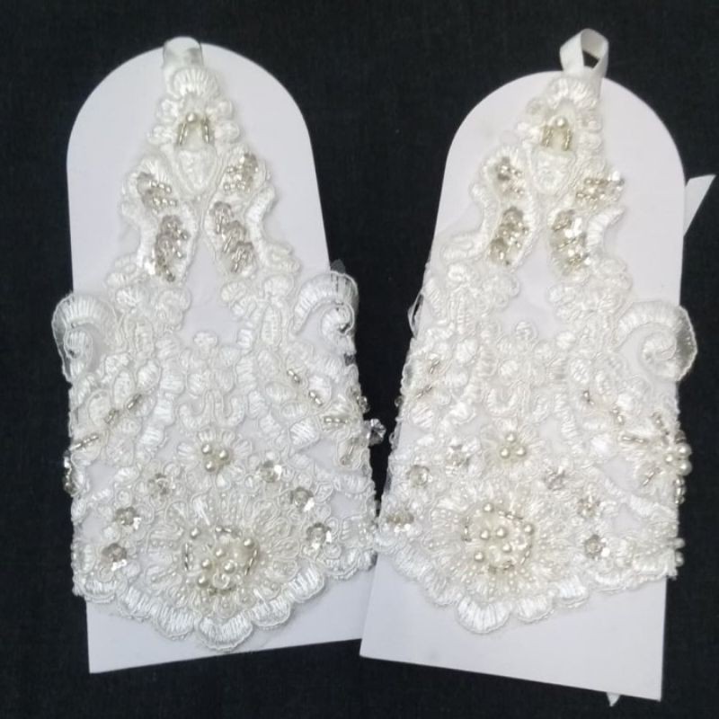 Sarung Tangan Wedding Payet-Gloves Payet Pendek