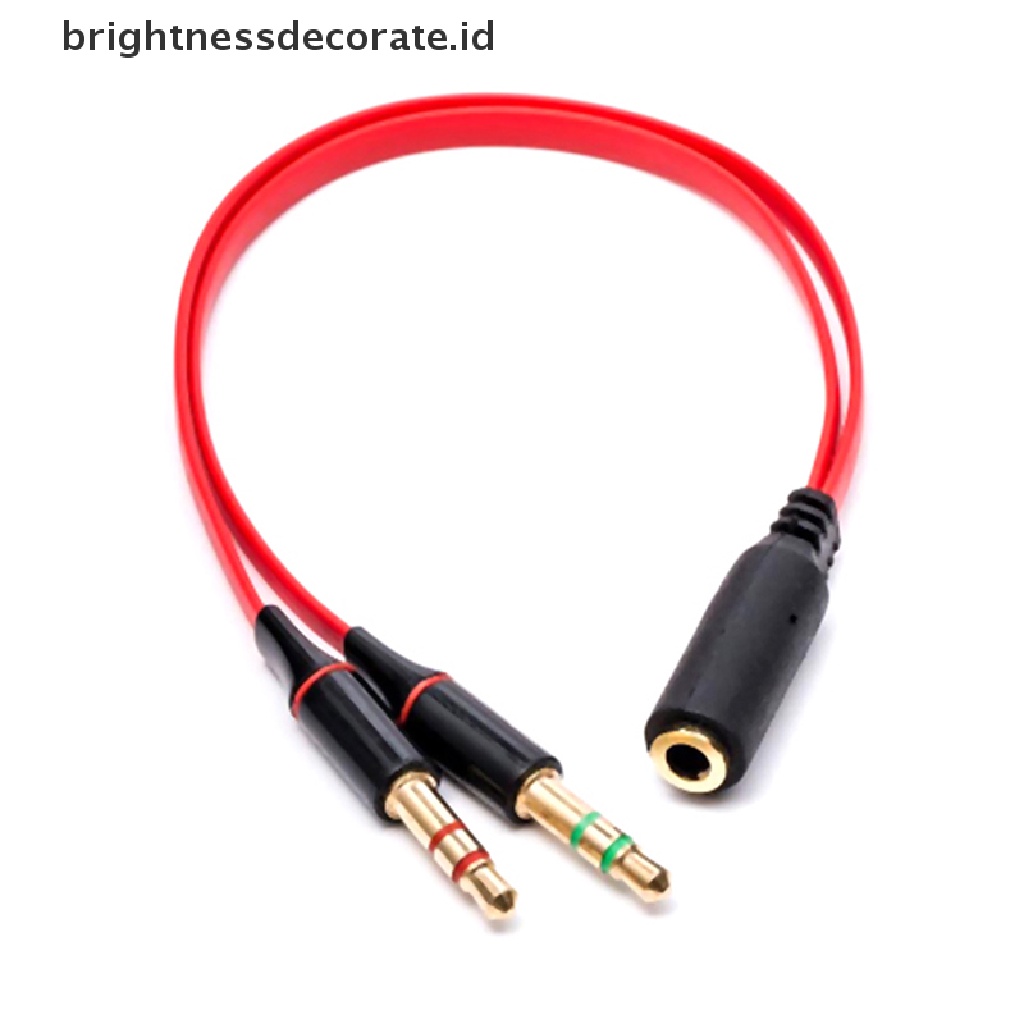 Adapter Splitter Audio Stereo 3.5mm Male Ke 2 Female Untuk Headset