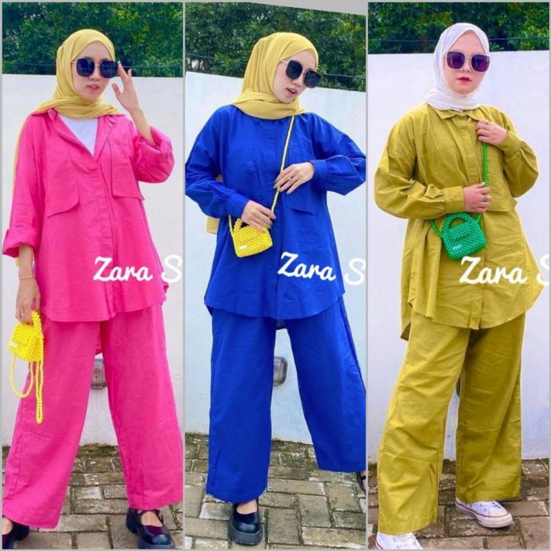 ZARA SET STELAN LINEN