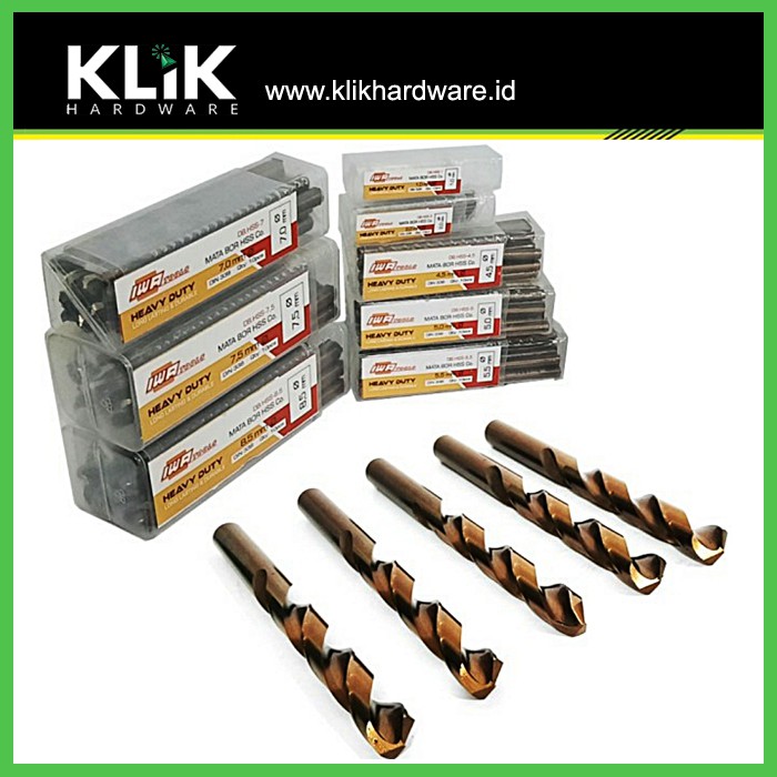 IWA Mata Bor Besi Stainless Steel HSS Cobalt Drill Bits Pilih Ukuran 3 3.5 4 4.5 5 6 8 mm