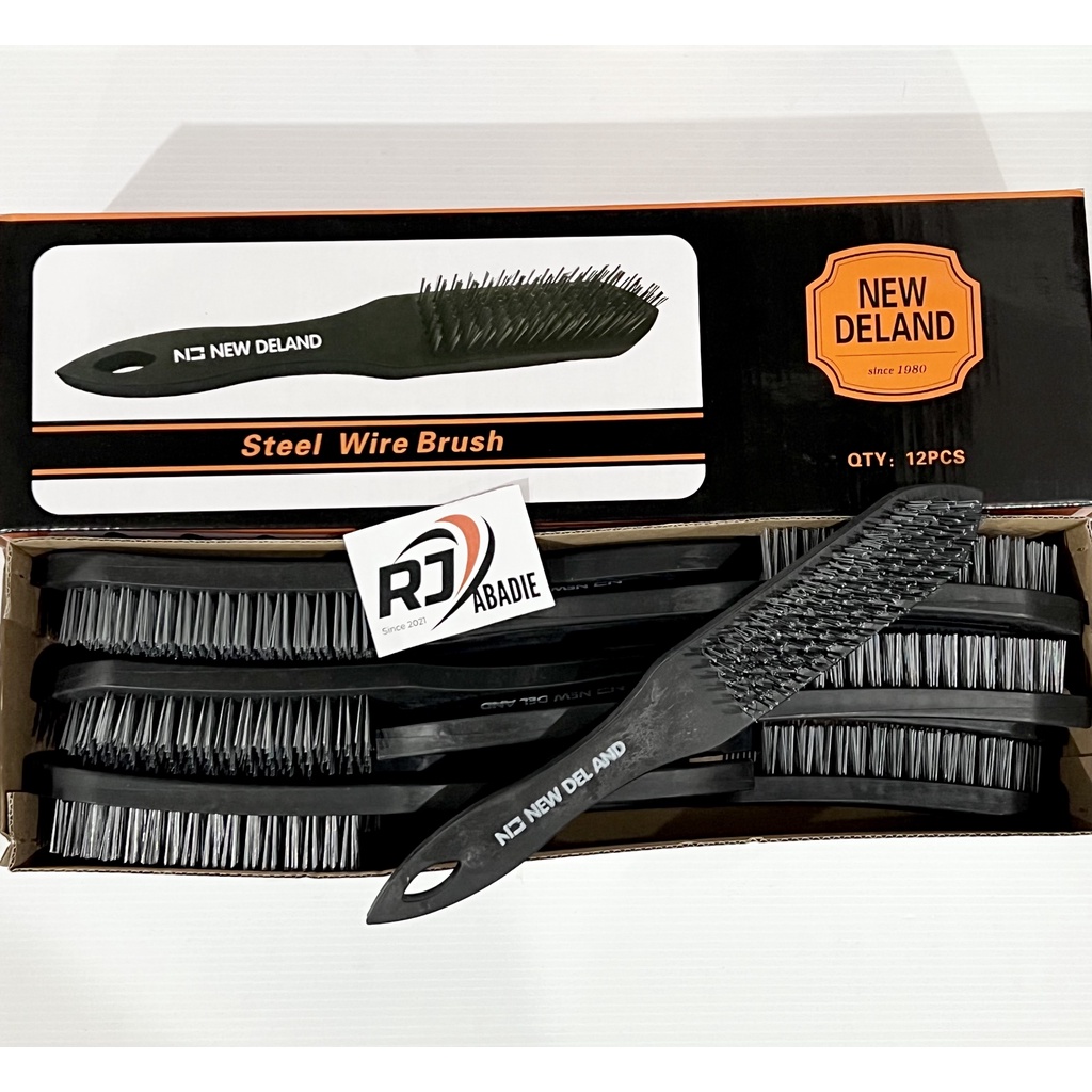 [12PCS] Sikat Baja Gagang PVC New Deland 6 Baris