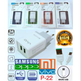 Charger Quallcoom 3.0 Micro Usb TC Merek 2Usb Samsung Xiaomi Oppo Vivo