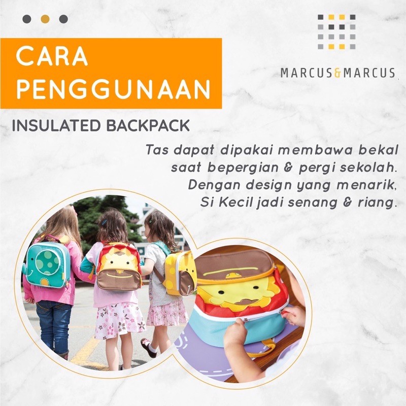 Marcus and Marcus Insulated Lunch Bag/Tas anak