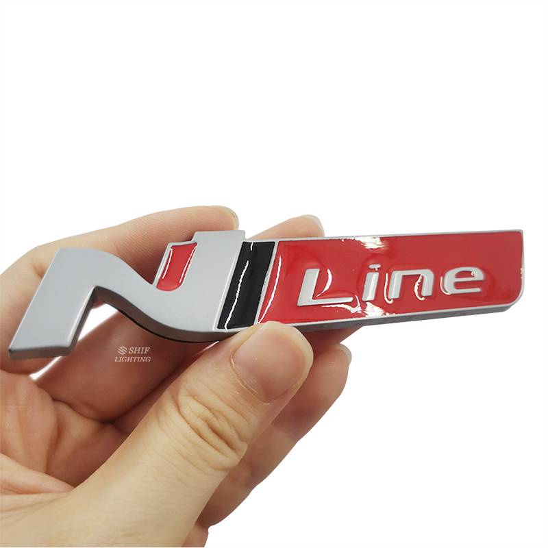 1pc Stiker Emblem Logo Nline Bahan Metal Untuk Dekorasi Mobil Hyundai N LINE