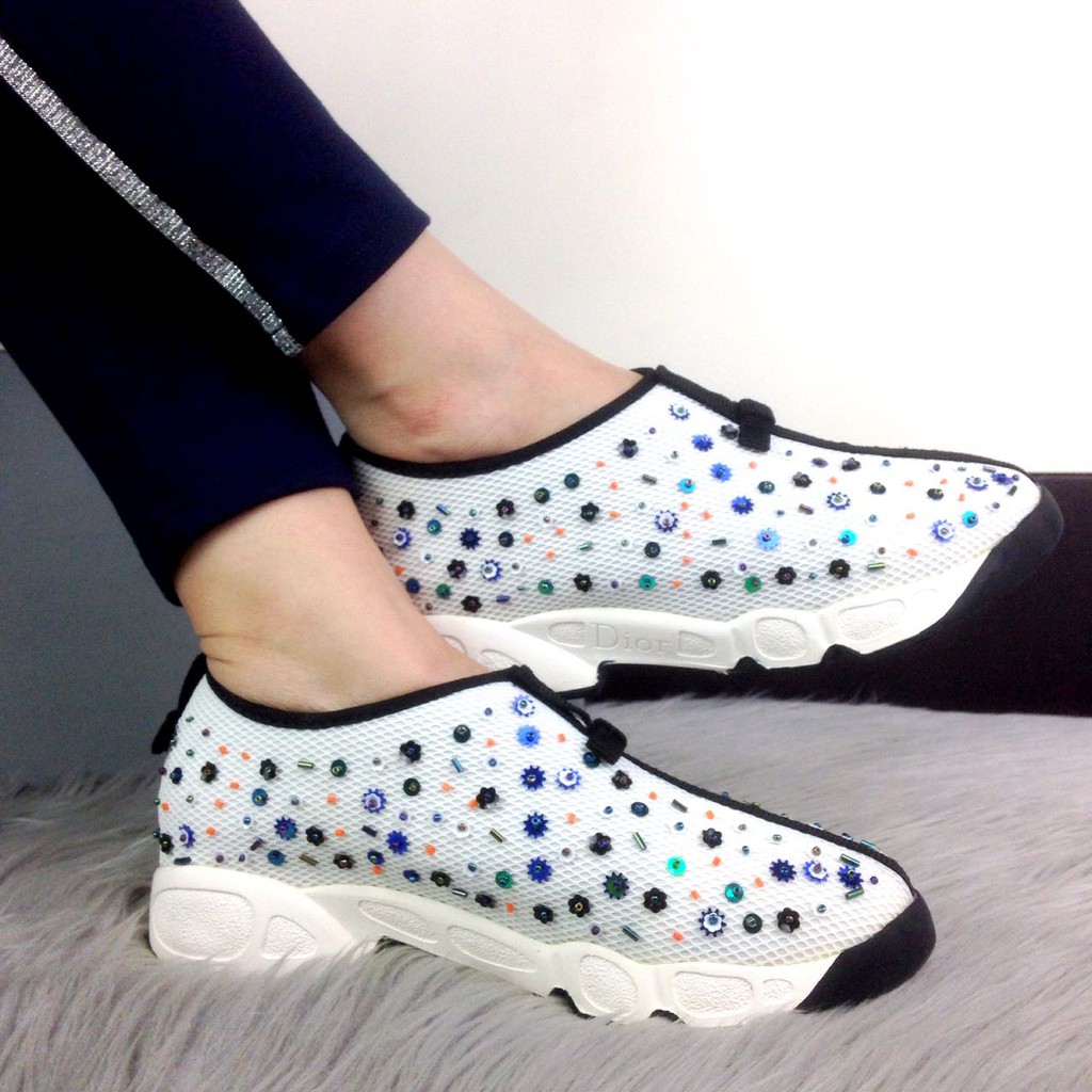 christian dior flower sneakers