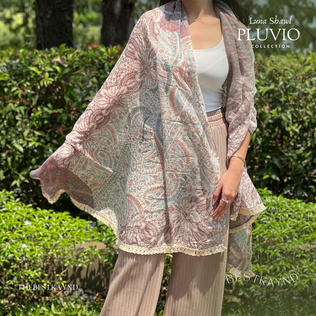 Luna Shawl Pluvio Collection | The Best Kaynd |  Premium Scarf Selendang Pashmina Syal Shawl Pasmina Hijab Kain Batik