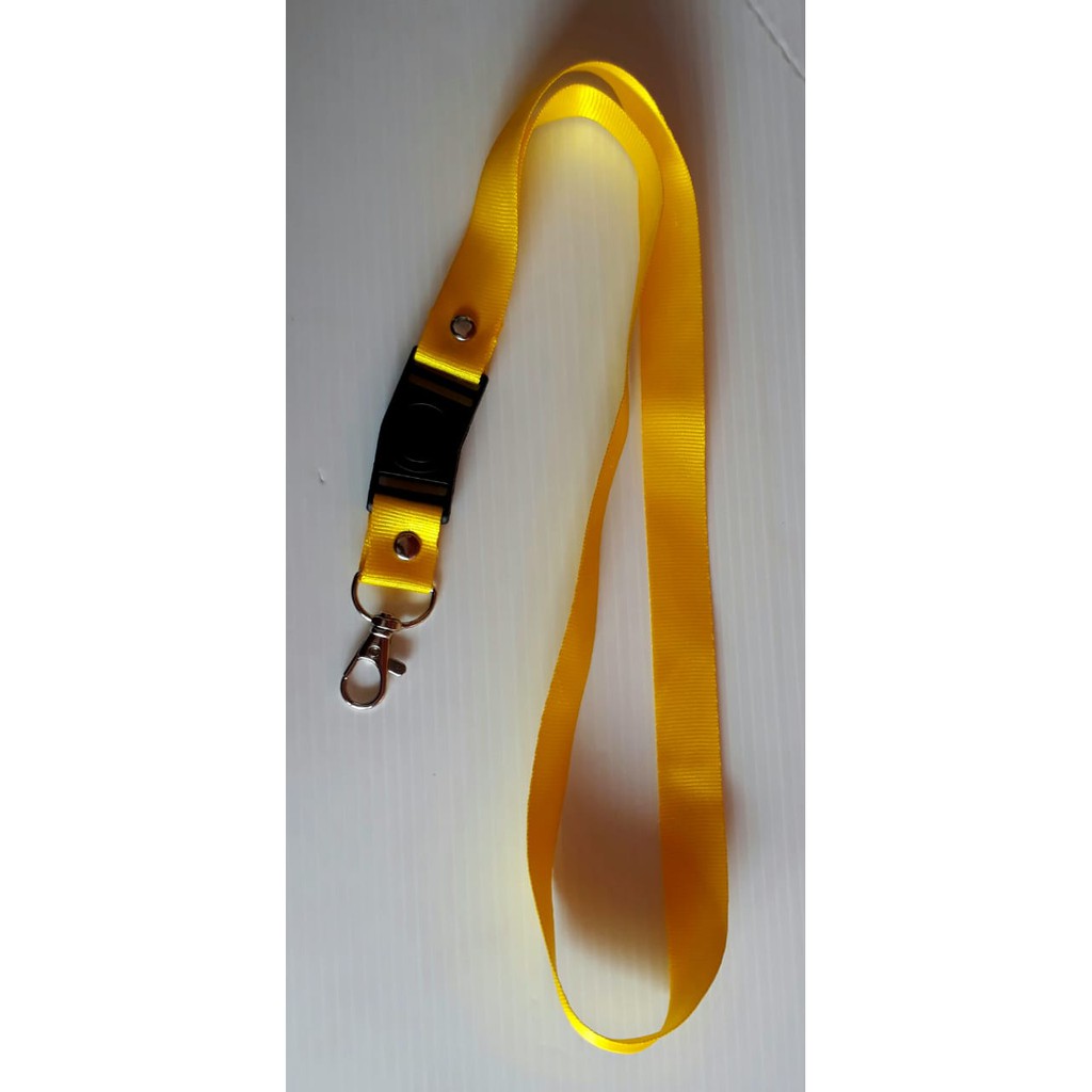 Tali Gantungan ID Card Lebar 2 cm Kait - Kuning | Tali ID Card Stoper