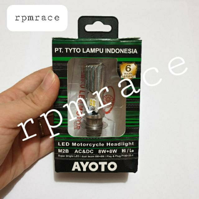 Lampu Led Depan Ayoto 2 Sisi M2B Cree Original Ac Dc 8 Watt H6  Beat Mio Vario Wave Absolut Mx Dll