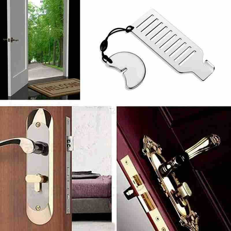 Kunci Pintu Portable Anti Lockpick Door Lock Tambahan Keamanan Rumah Kunci Multifungsi Material Besi Berkualitas