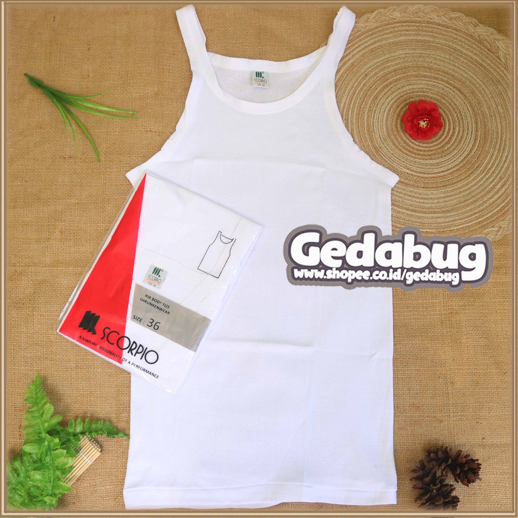 Singlet Scorpio Merah 34 36 38 / Kaos Dalam Pria Dewasa Scorpio - gedabug