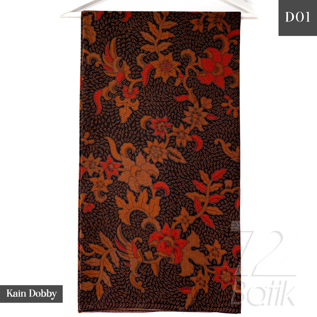 KAIN BATIK PREMIUM Dobby Motif Kembang Warna Orange Hijau Merah Hitam Dolbi Dobi Doby 726938 Cap 72 Jarik Jarit Samping Kebat Panjang Batik Dobby Modern Premium Bahan Seragam Batik Pernikahan Kantor Keluarga Murah Kamen Jadi Batik Bali Lembaran