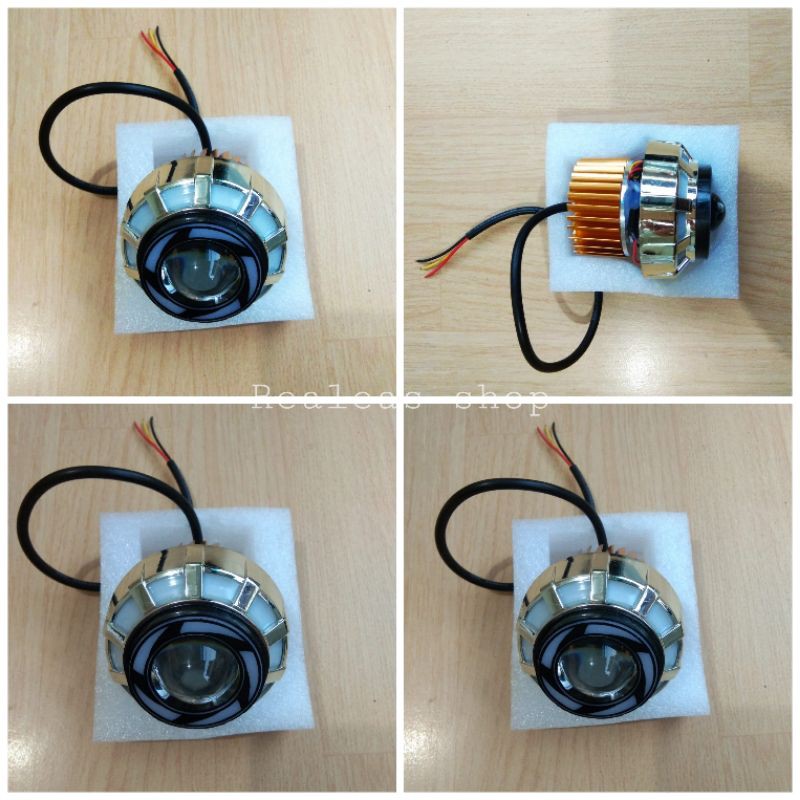 Lampu LED porji utama motor bulet bisa ae biru merah de merah projie u28mini led mini 2.5