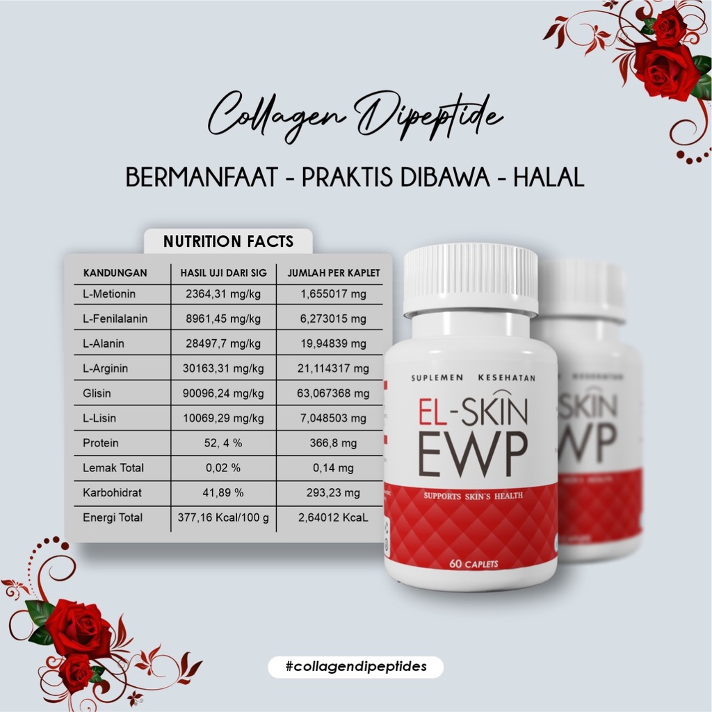 Elskin EWP Kolagen Suplemen Kecantikan Pemutih Seluruh Badan Wanita Dan Pria