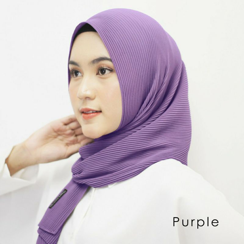 Jilbab Pashmina Full Plisket Premium Ungu | Hijab Pashmina | Kerudung Pashmina | Plisket Pashmina