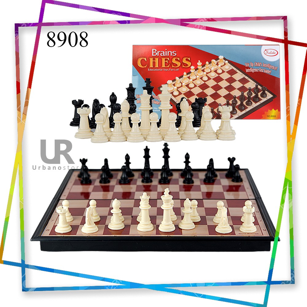 Papan Catur Plastik Lipat Magnet Chess Seri 8908 Berkualitas
