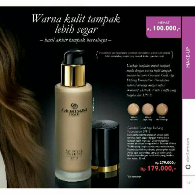 Giordani gold age defying foundation SPF 8