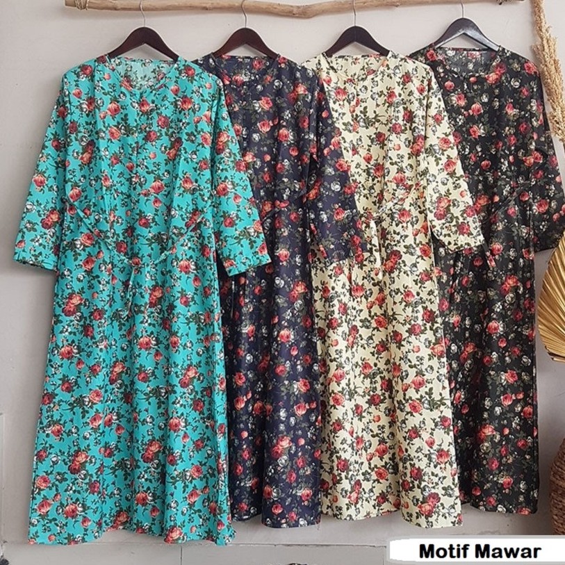 Gamis Katun Busui / Baju Gamis Motif Resleting Jepang / Dress Terbaru 2021 Jumbo Dewasa