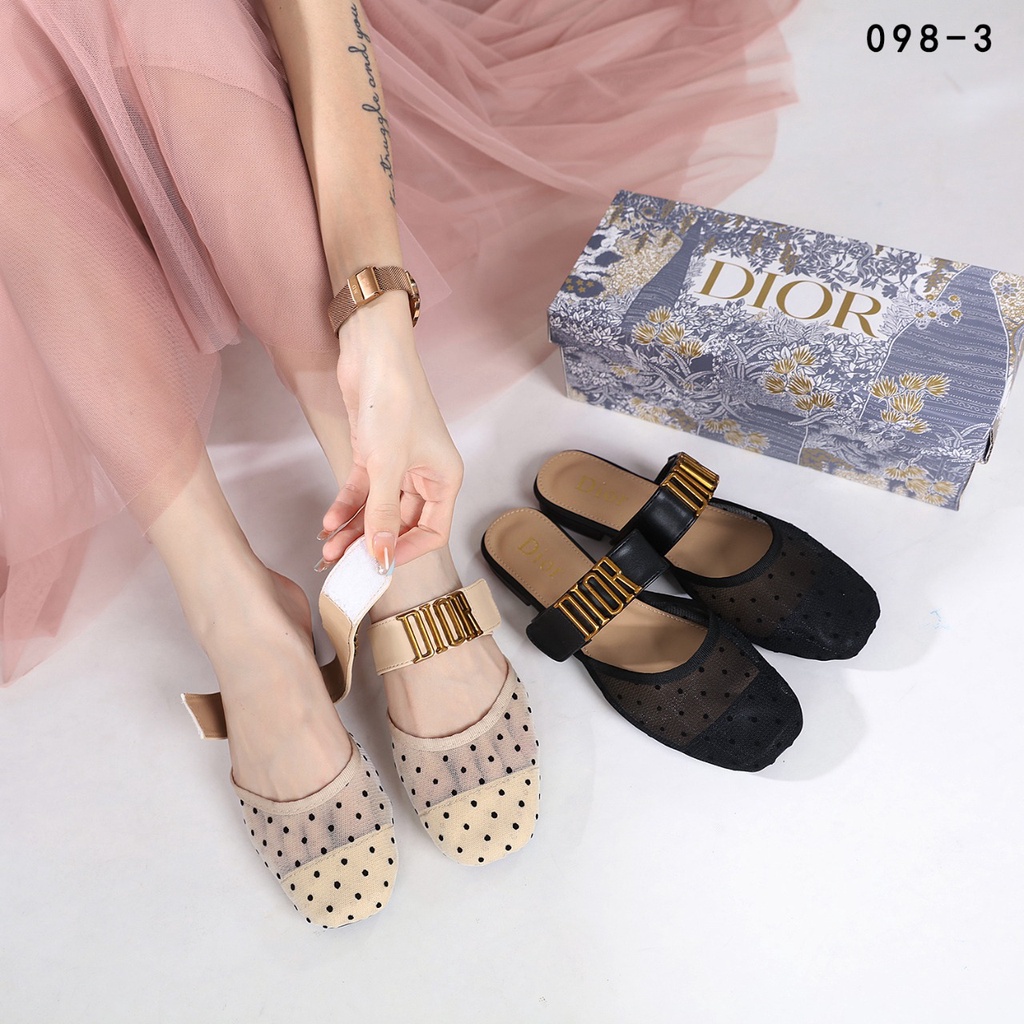 DR Mesh Polka Dot Flats Shoes 098-3