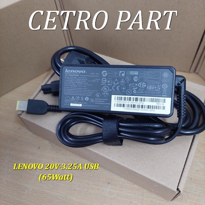 Adaptor Charger Laptop Lenovo Thinkpad X240 X240s X250 X260 W550s 20v-3.25a USB BERGARANSI