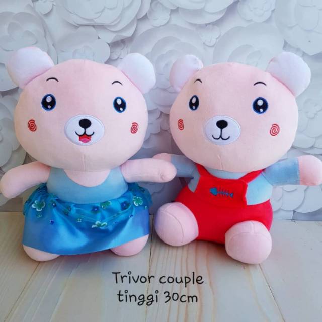 Boneka trivor bear couple pasangan